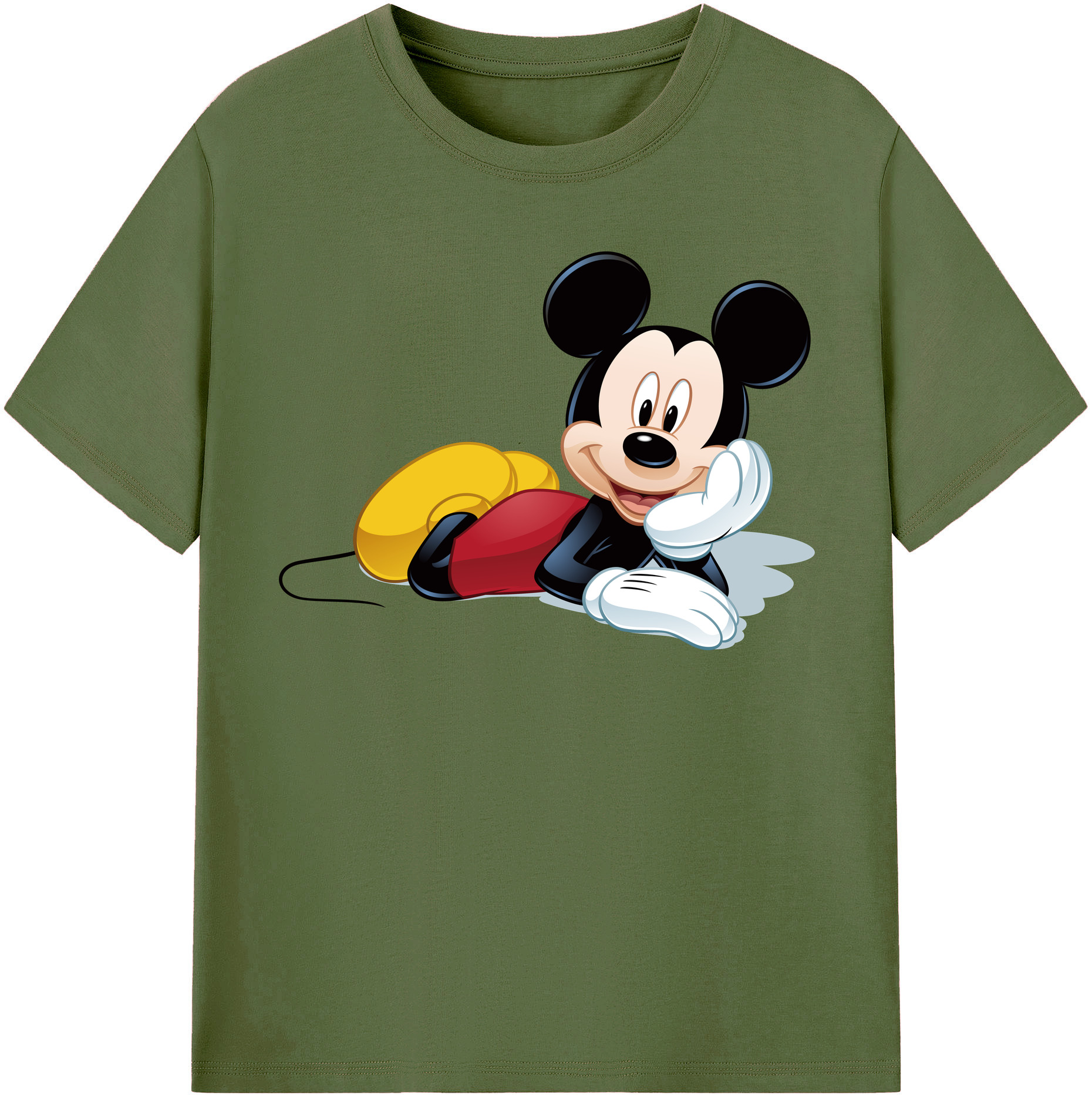 （画像用） ミッキーマウス Mickey Mouse 綿100％半袖Tシャツ（フロントプリント）